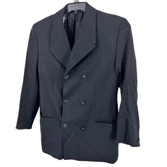 Vintage Versace Suit 44 Wool Double Breasted Blazer Jacket Made in Italy S Hole